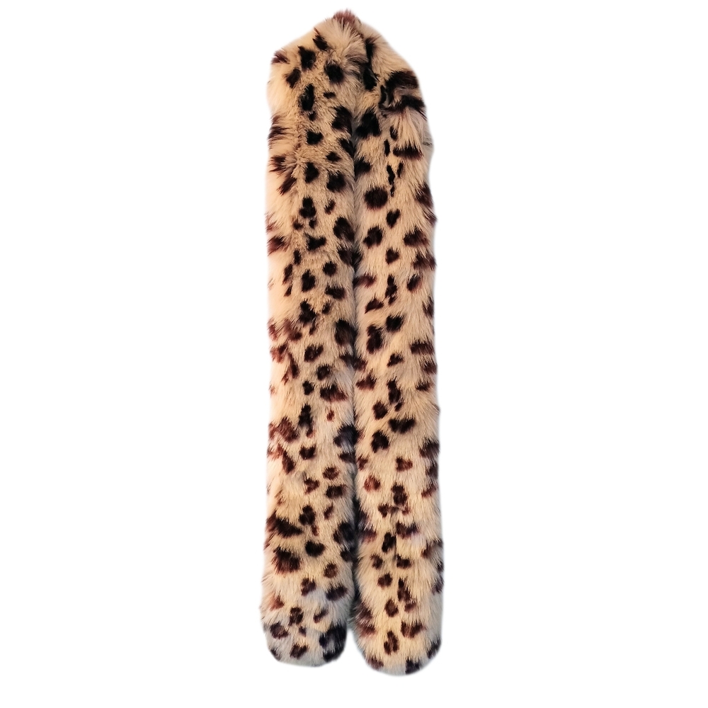 Women's Faux Fur Leopard Print Shawl Scarf